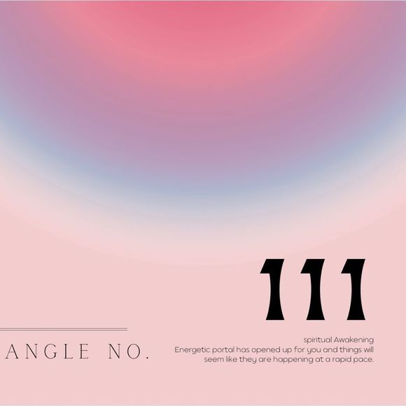 Angel Number 111 Pink Purple Aura Gradient Spiritual Wall art Prints - Picture 3 of 3